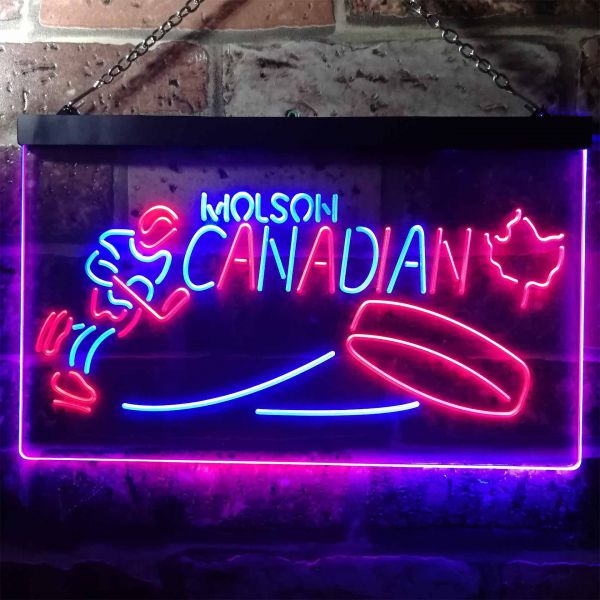 Molson Canadian - Hockey Dual LED Neon Light Sign